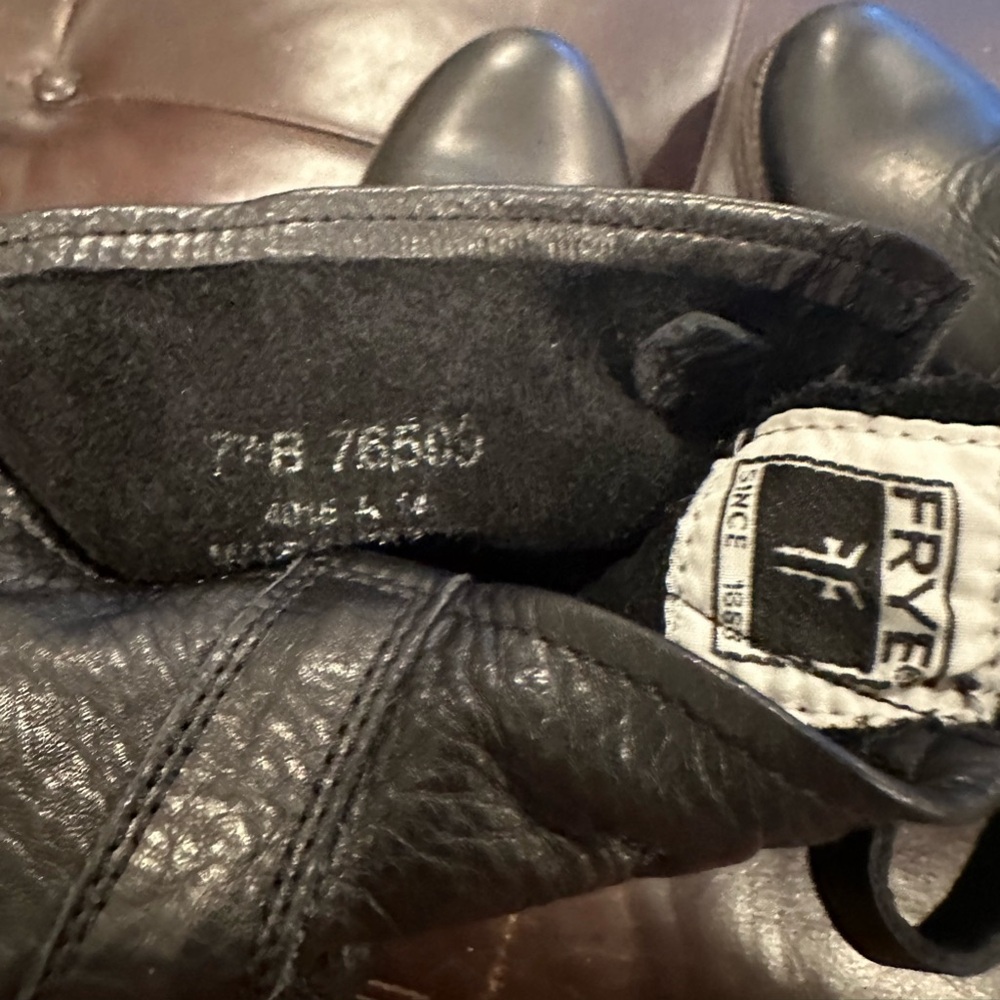 Frye slouchy leather boots; style 76509 black soft leather, like new - Picture 13 of 13
